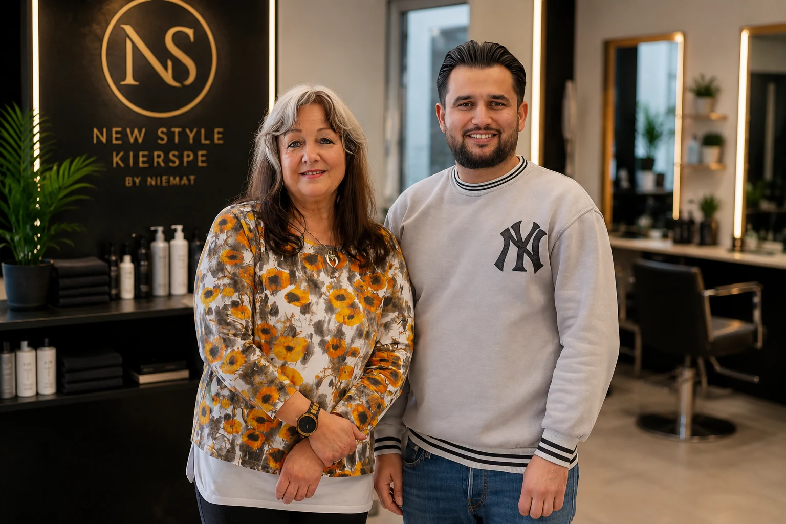 Niemat und Frau Dagmar Saal-Dietrich von New Style Kierspe by Niemat im Friseursalon in Kierspe