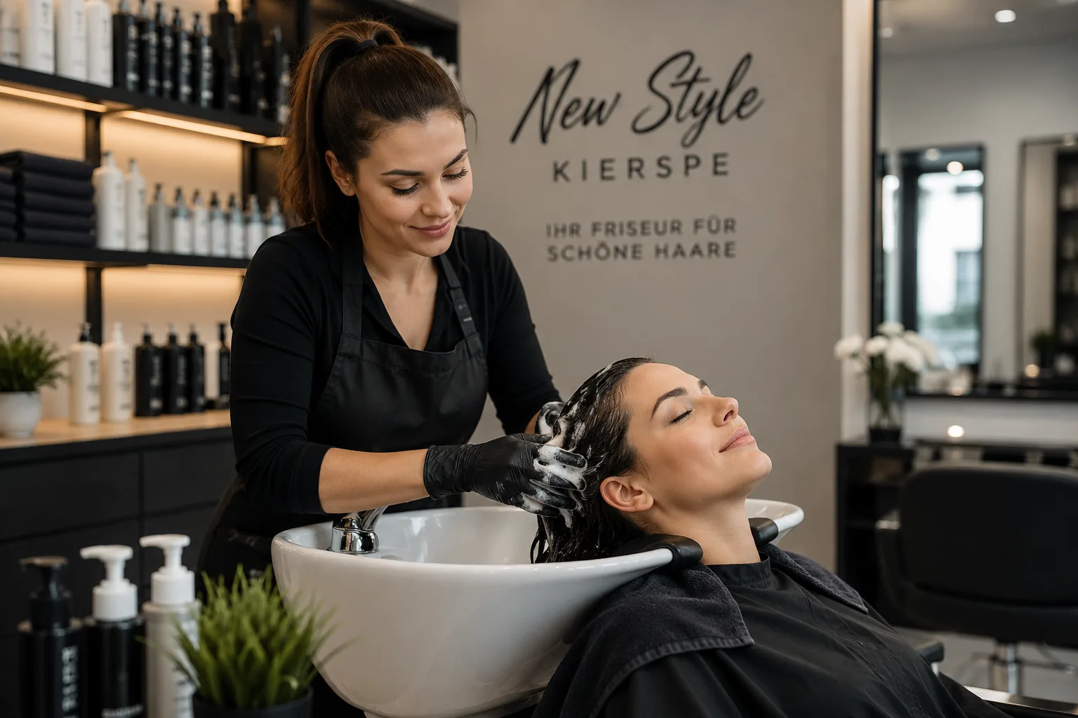 New Style Kierspe Friseur Leistungen Haarwäsche Pflege Beratung und Styling im Salon